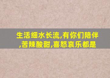 生活细水长流,有你们陪伴,苦辣酸甜,喜怒哀乐都是